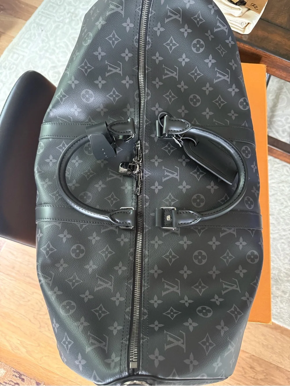 Louis Vuitton KEEPALL BANDOULIÈRE 55 MONOGRAM ECLIPSE REVERSE